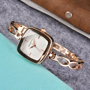 Роскошные женские кварцевые часы с квадратной геометрией и кристаллами, браслет из нержавеющей стали, креативный модный подарок Relogio Feminino