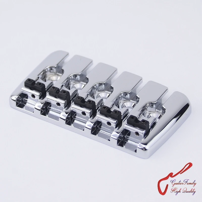 

1 Set High Quality GuitarFamily Bass Bridge For 5 Strings Electric Bass Chrome ( #0824 ) MADE IN KOREA