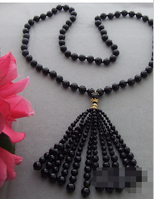 Красивые 34 &quot10 мм черный граненый оникс круглое ожерелье|onyx black|necklace onyxnecklace necklace |