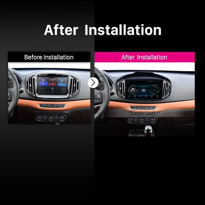 Автомагнитола Seicane Navi Car Stereo 10.1" HD Android 8.1 GPS Autoradio для Chery Tiggo 7 2016 2017 2018 с поддержкой Bluetooth, USB и Carplay.