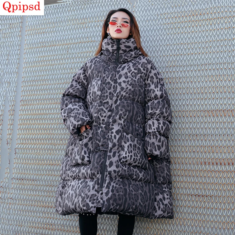 Женские пальто с леопардовым принтом новинка 2019 зимний пуховик для женщин