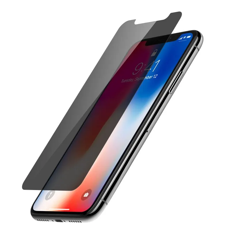 2 шт. 2.5D для iPhone XR XS Max X антишпионское закаленное стекло Антибликовая Защитная