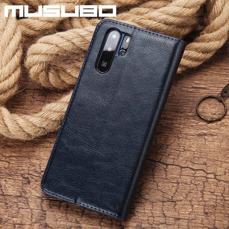 Musubo Чехол для Huawei P30 чехол на Роскошные чехлы из натуральной кожи Funda Pro Кошелек с