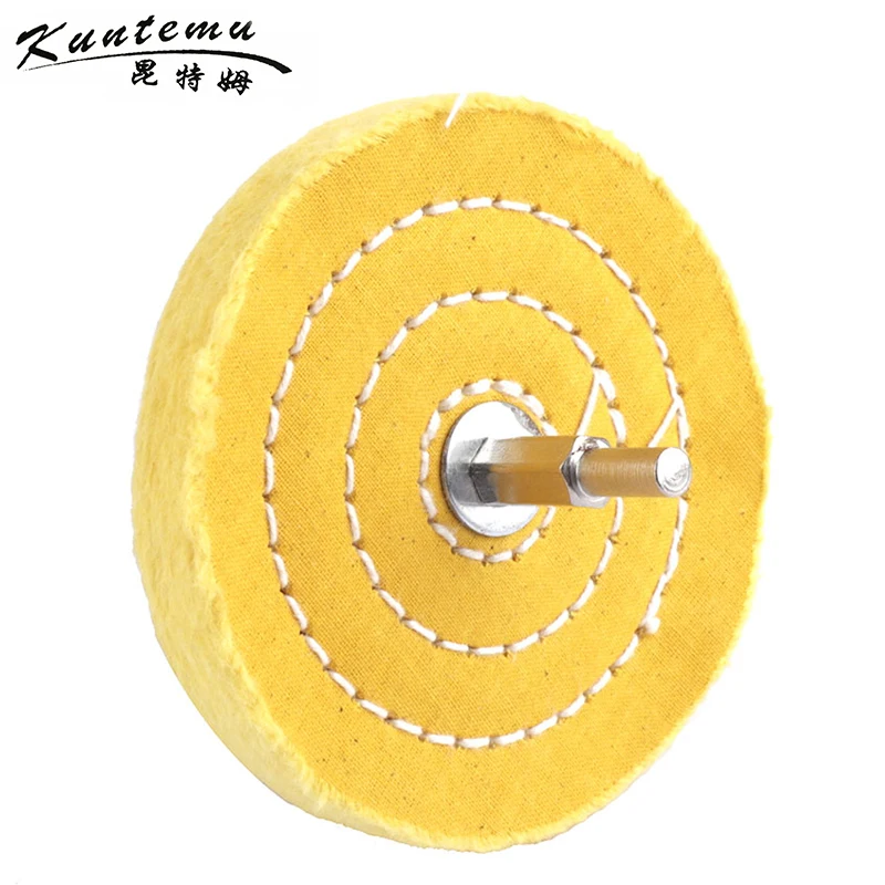 10PCS Cotton Polishing Wheel 4"*40 Buffing Wheel With Shank For Jewelry Wood Metal Buffing