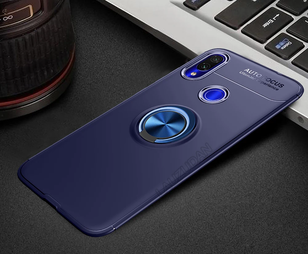 Противоударный чехол для Xiaomi Redmi Note 7, чехол с кольцом на палец, матовый чехол из термополиуретана и силикона для Redmi Note 7, чехол для Xiaomi Redmi Note7