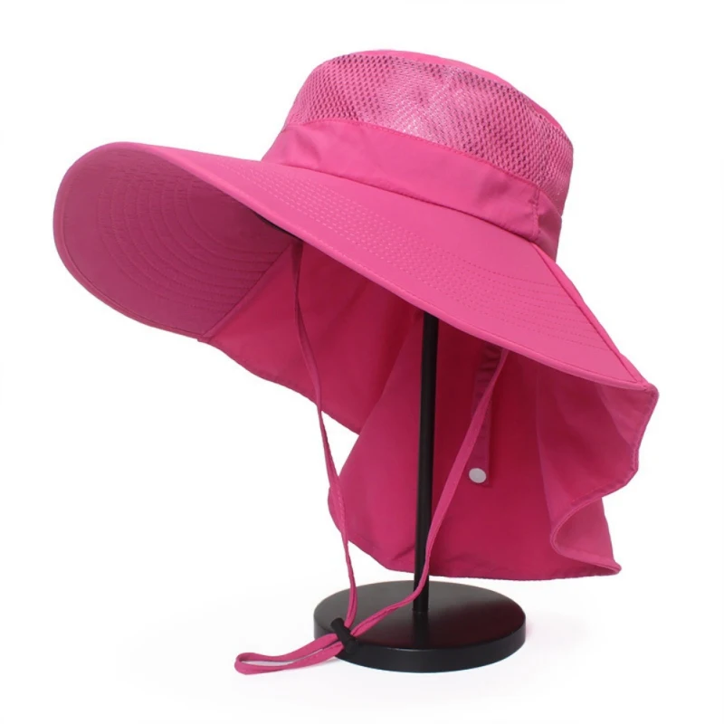 Черный Waterproof Fishing Hats Outdoor Sun UV Protection Caps Breathable Hat Men Women Fishing Cap Wide Brim Hat for Hunting Hiking - Цвет: Черный