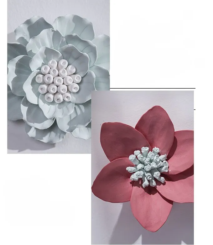 3D Керамическая Настенная декоративная подвесная Наклейка на стену Лотус Капок