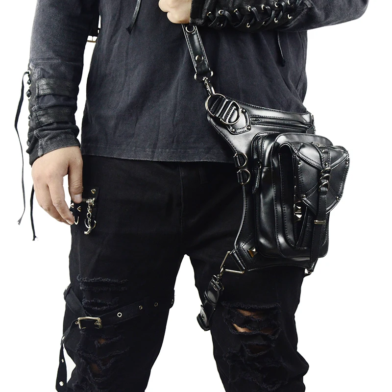 Поясная Сумка Norbinus Мужская в стиле стимпанк Готическая забавная кожаная