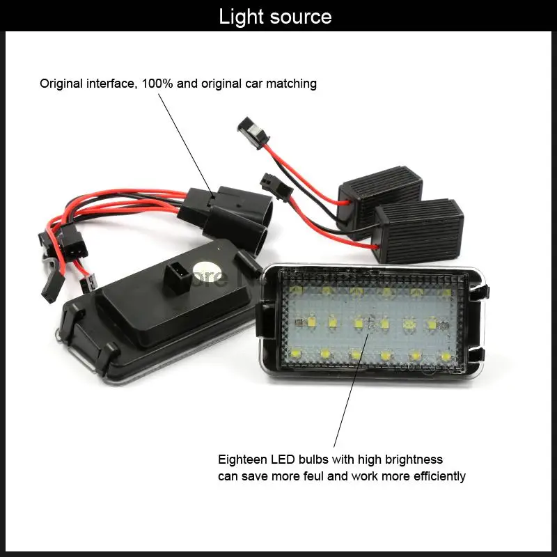 2X светодио дный номерной знак свет лампы белый пригодный для сиденья ALTEA AROSA IBIZA