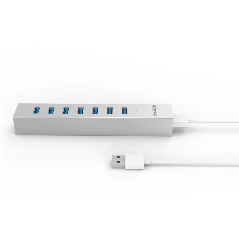 Оригинальный новый алюминиевый 7 портовый USB 3 0 Hub типа C для Windows XP / Vista 8 10/ Linux/Mac OS