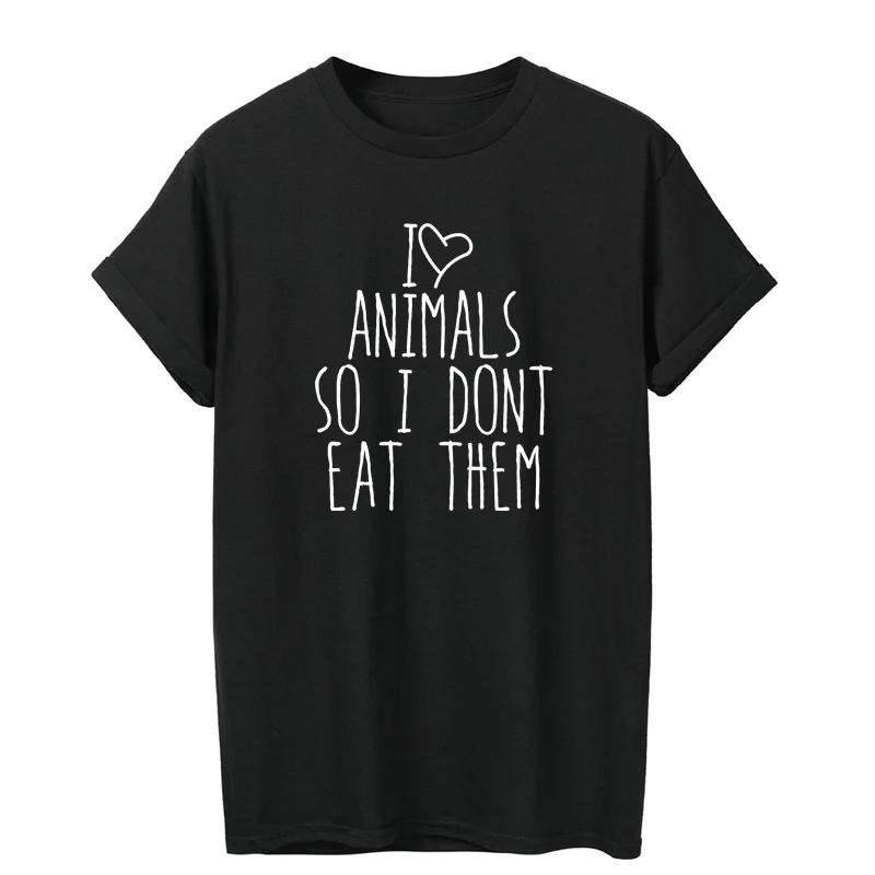 Женская хипстерская футболка ONSEME со слоганом Я люблю животных Так что я не Съешь