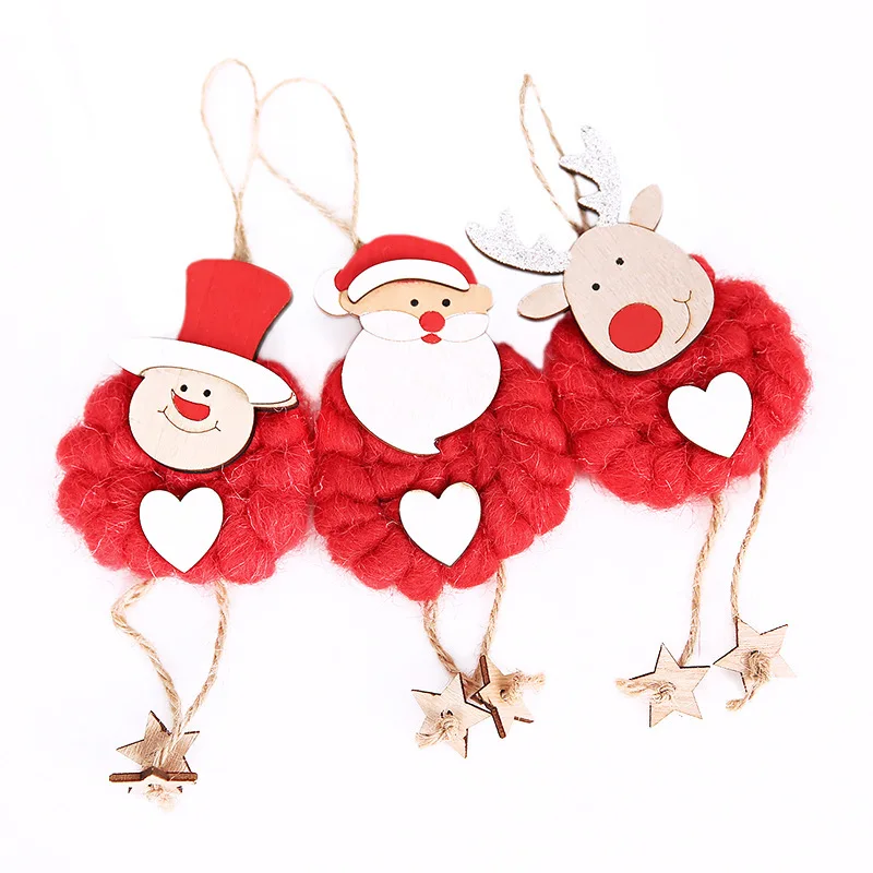 3 шт./лот рождественская подвеска плюшевая кукла Санта-Клаус Рождественская елка