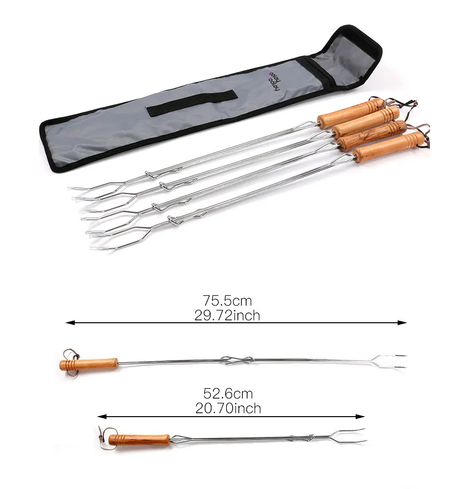 4 шт./компл. барбекю вилки Нержавеющая сталь отрегулировать вилка для палочки