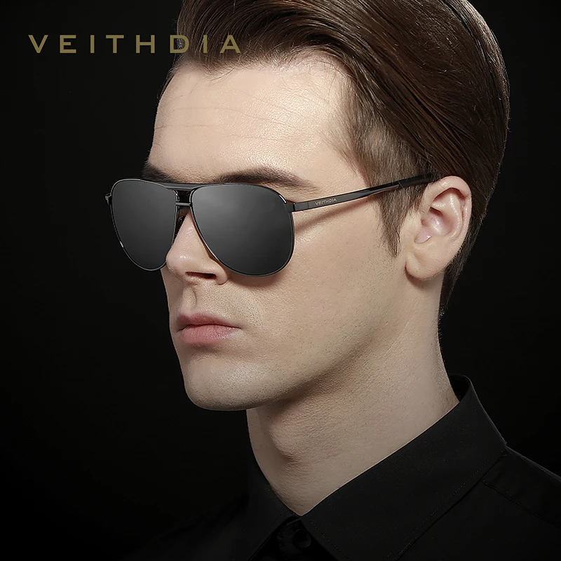 Мужские зеркальные солнцезащитные очки Veithdia модные брендовые дизайнерские с
