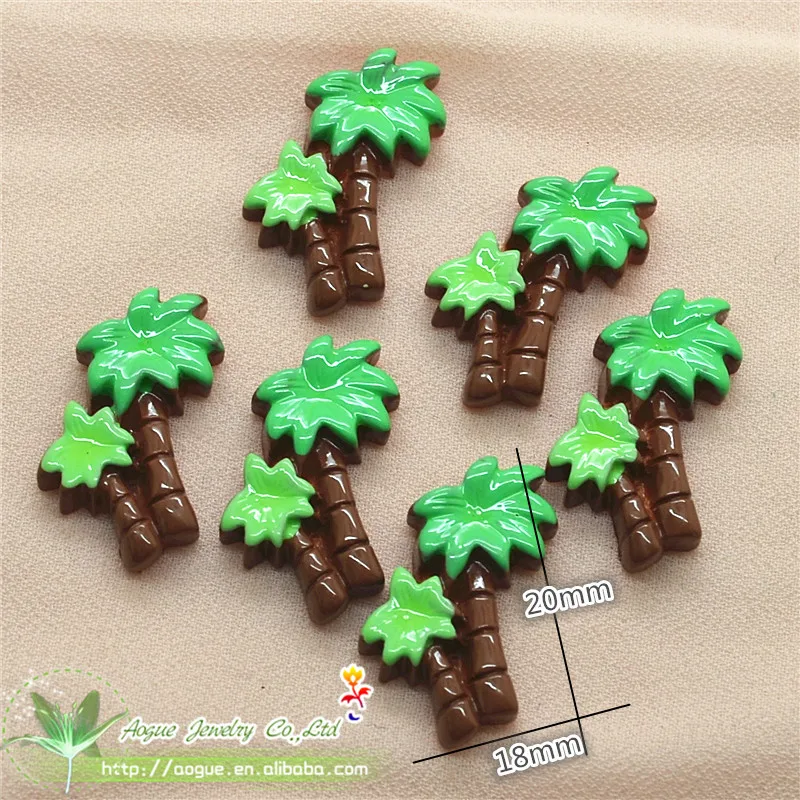 

20pcs 18*20mm Resin coconut tree Miniatures Resin Flatback Cabochon Resin Embellishment Tree free shipping 1119-036