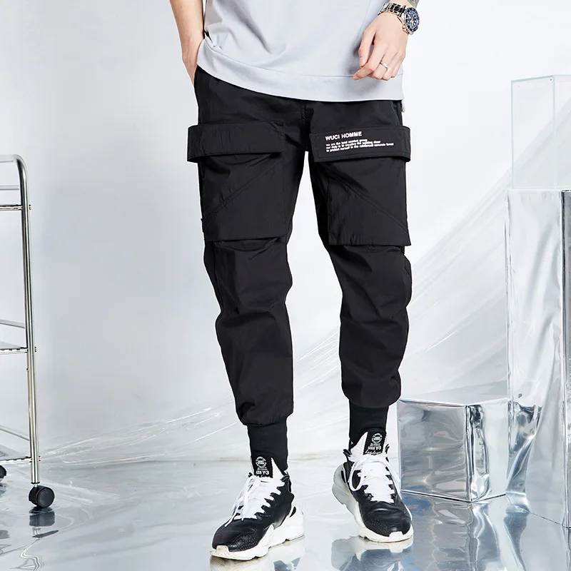 Мужские шаровары с несколькими карманами уличная одежда в стиле панк хип хоп