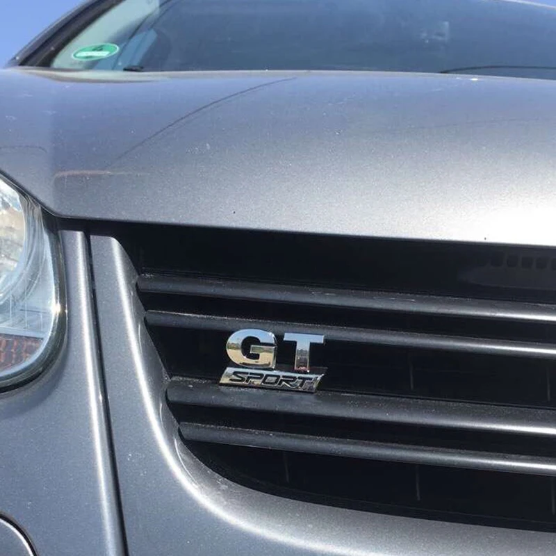 

New Car-styling Sticker ABS Chrome GT SPORT Front Grille Badge Emblem Sticker for Universal Car Sticker Car Accessories