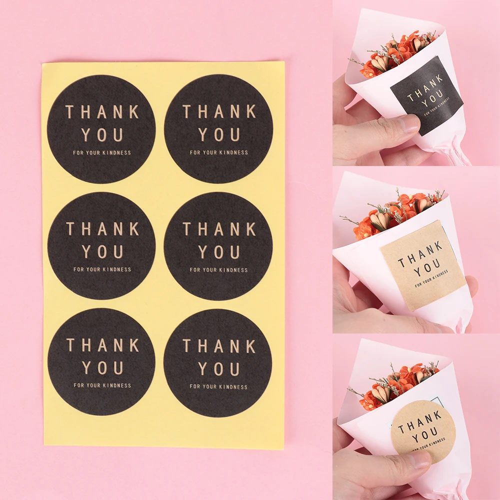 10 листов 60 шт квадратной формы круга спасибо ручная упаковка для торта