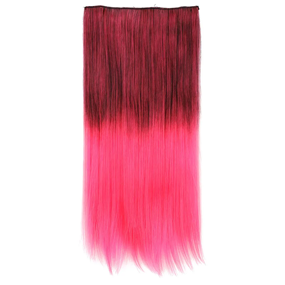 H001-3 AISI BEAUTY, длинные прямые волосы на заколках, 1 шт., синтетические волосы для наращивания, 5 клипс, накладные волосы блонд, коричневые, черные волосы для женщин - Цвет: H001-3