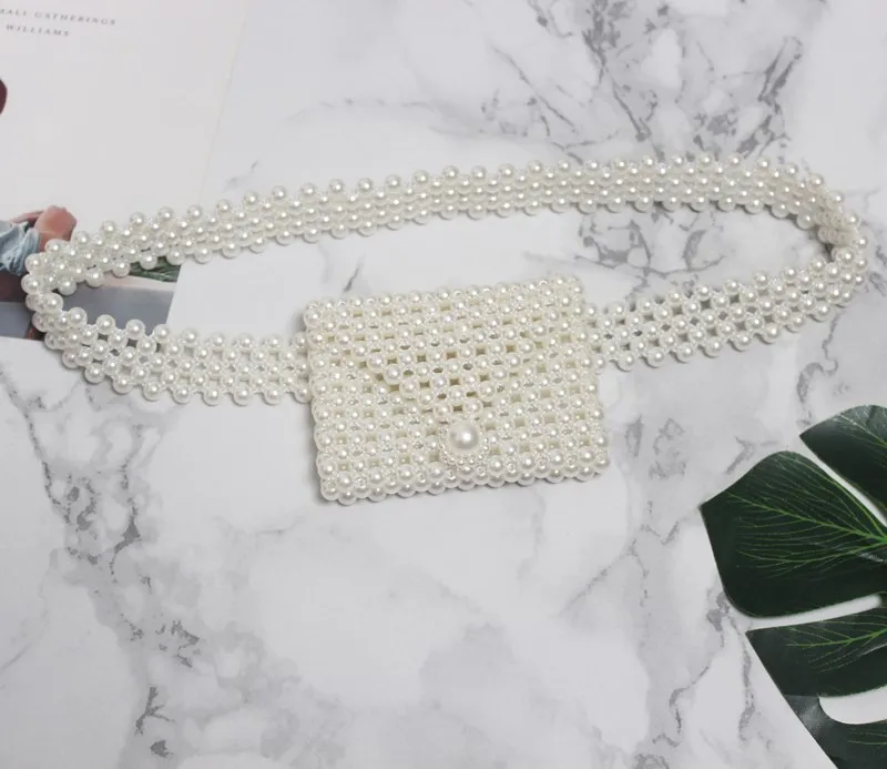 Small bag A SeeBeautiful, новая мода, Осень-зима, выдалбливающий плетеный пояс, искусственный жемчуг, мини-сумка, поясные ремни для женщин A084 - Цвет: Small bag A