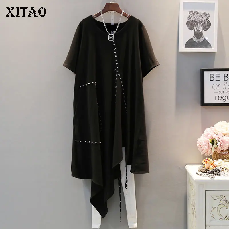 [XITAO] 2019 Весна Лето Корея Мода Новый o образным вырезом короткий рукав сплошной