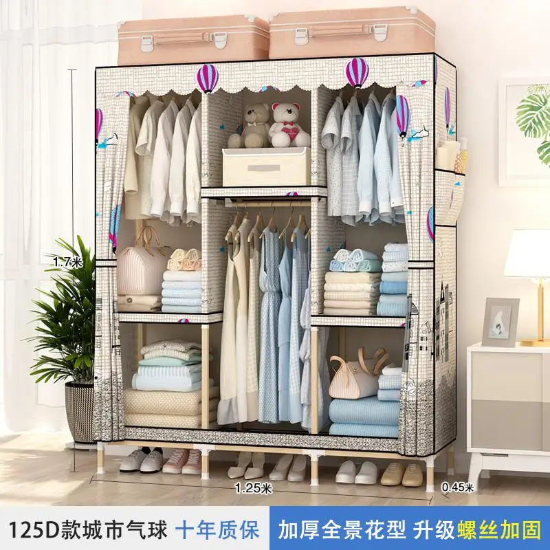 style14 Шкаф из цельного дерева в сборе, ткань Оксфорд, простой современный экономичный домашний шкаф для хранения - Цвет: style14