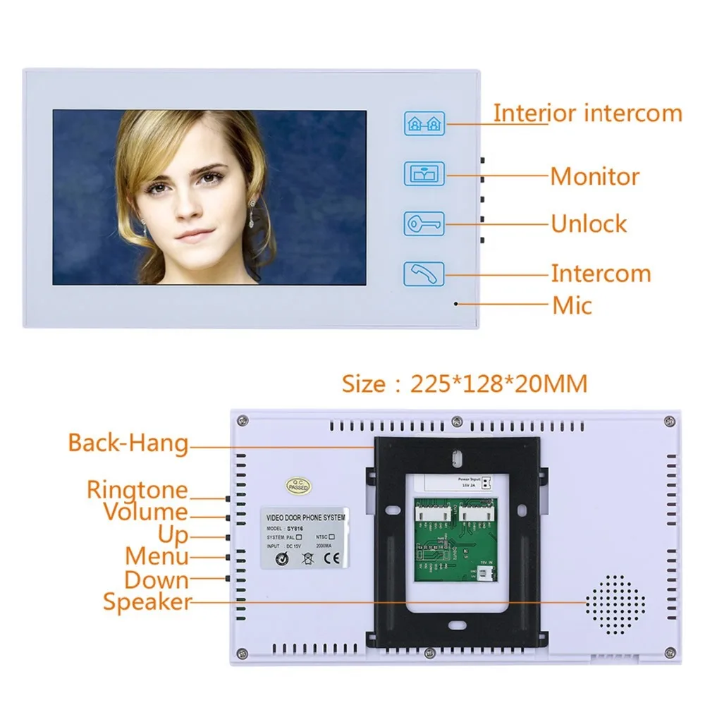 Домашняя безопасность 7 &quotTFT Распознавание отпечатков пальцев RFID пароль видео