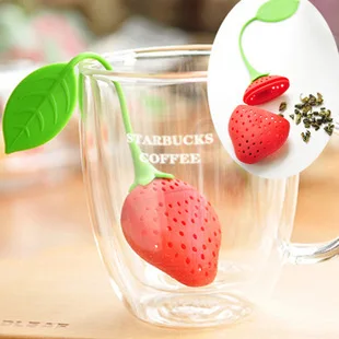 

Silicone Strawberry Design Loose Tea Leaf Strainer Herbal Spice Infuser Filter Tools 2021 New free shipping