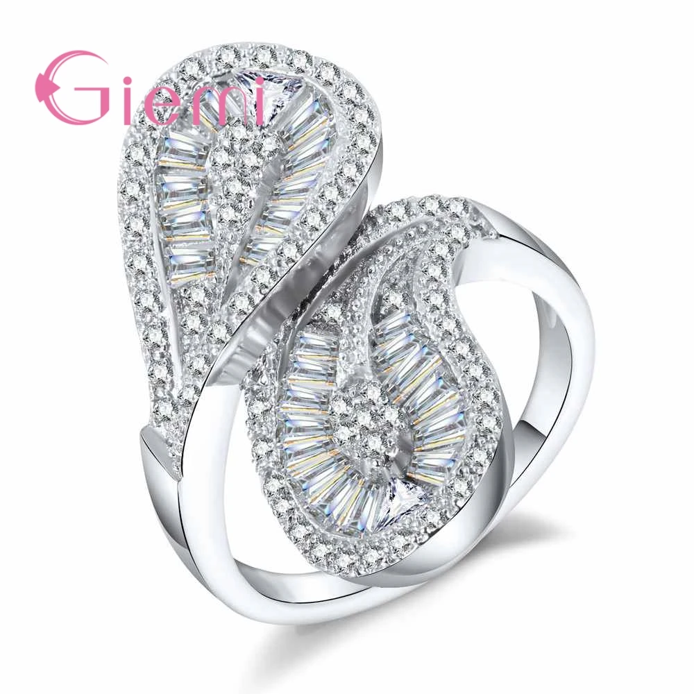 Кольцо в форме листьев и крыльев из серебра 925 пробы | Украшения аксессуары