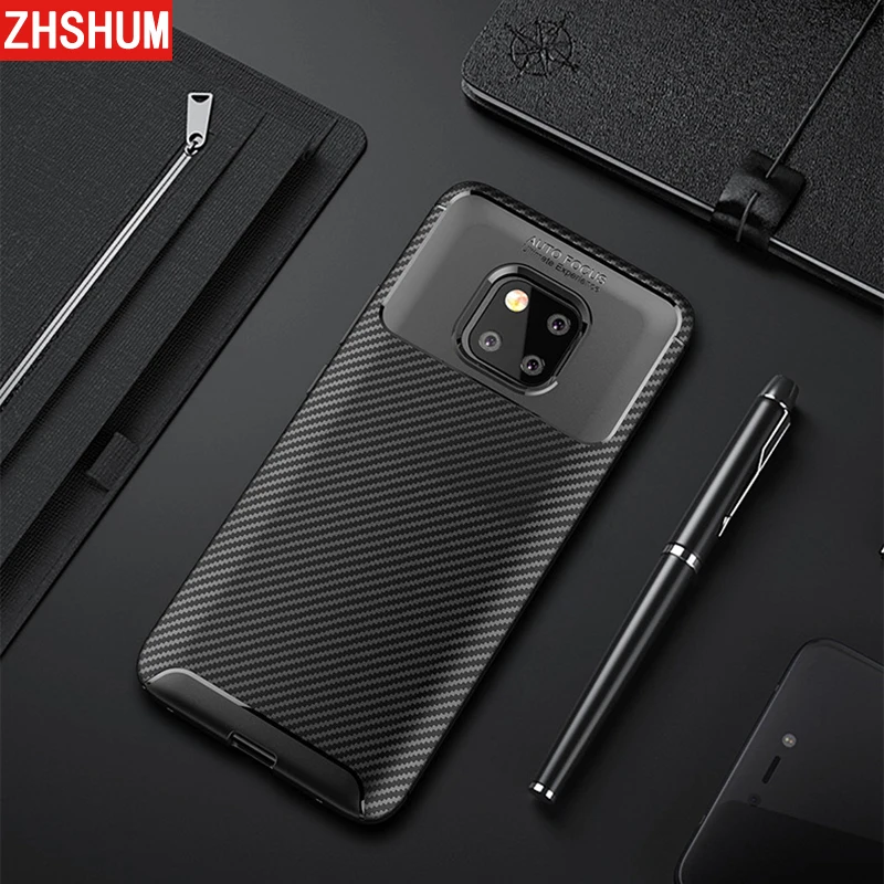 Роскошный чехол для huawei Коврики 20 Pro Lite мягкий силиконовый бампер из углеродного
