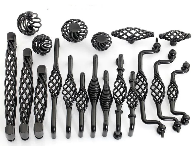 UNILOCKS 10Pcs/Lot Black Birdcage Cabinet Pull Handle and Bar Knob ( C:C:128MM L:135MM ) | Обустройство дома