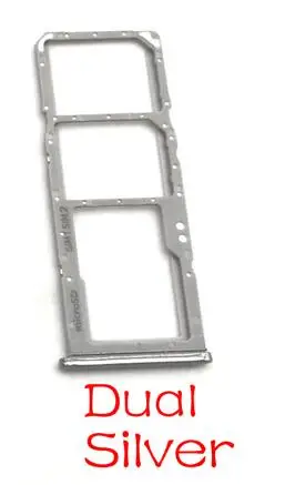 Dual Silver 1 шт. один двойной лоток для sim-карты держатель для samsung Galaxy A30 A50 A305F A505F A305 A505 Запасная часть - Цвет: Dual Silver
