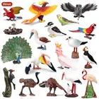 Фигурка птицы Oenux из натуральной Птицы, миниатюрная модель попугая, фламинго, дятла, Орел, экшн-фигурка, игрушка, аксессуары для украшения сада