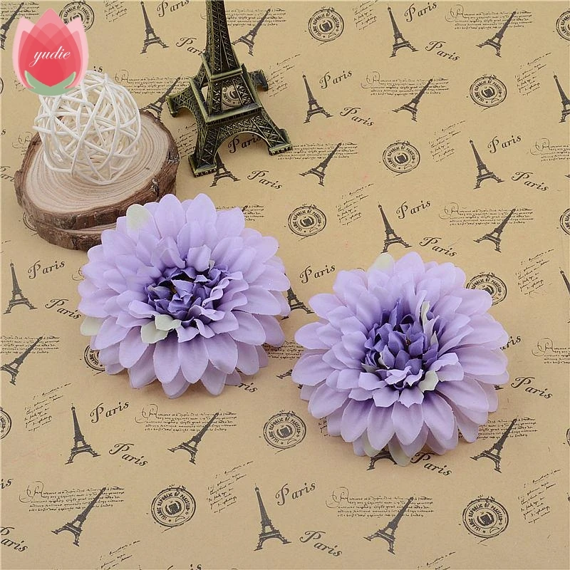 Дешевые 5 шт. шелковые искусственные георгины корсаж цветы головка для