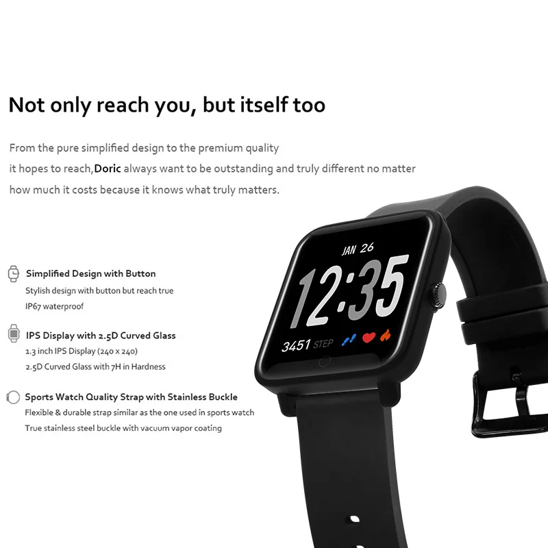 Smartwatch Men's Heart Rate Monitor Smart Watch Calorie Sport Bracelect Women Man Wrist Intelligent Bluetooth Waterproof | Наручные