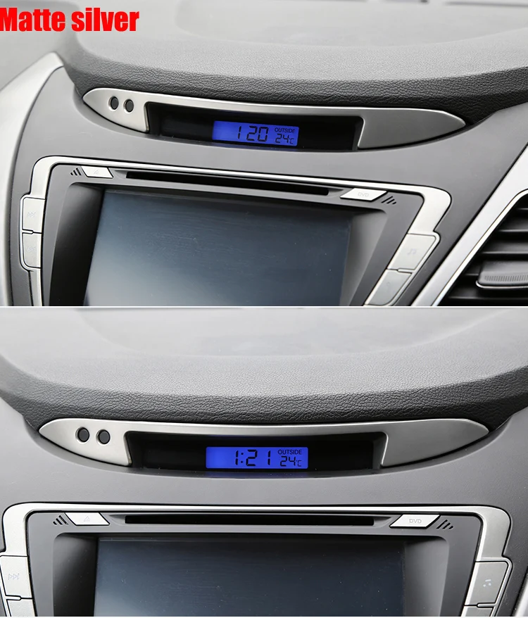 Для hyundai Elantra 2012 2013 приборная панель из нержавеющей стали инструмент для отделки панельные часы отделка рамы наклейка автомобиля Стайлинг C74