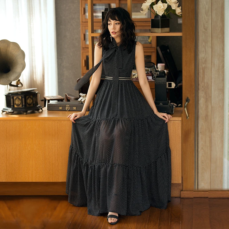 VERRAGEE женское 2017 винтажное многослойное платье сексуальное в горошек лоскутное