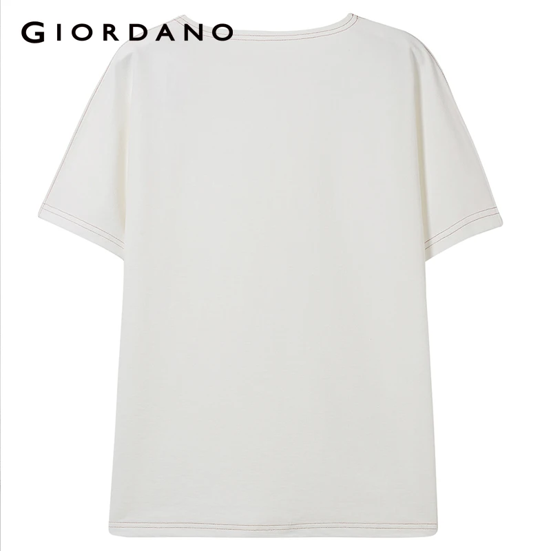 

Футболка Giordano женская с коротким рукавом, свободная Облегающая рубашка с одним карманом и круглым вырезом, гладкая одежда на лето