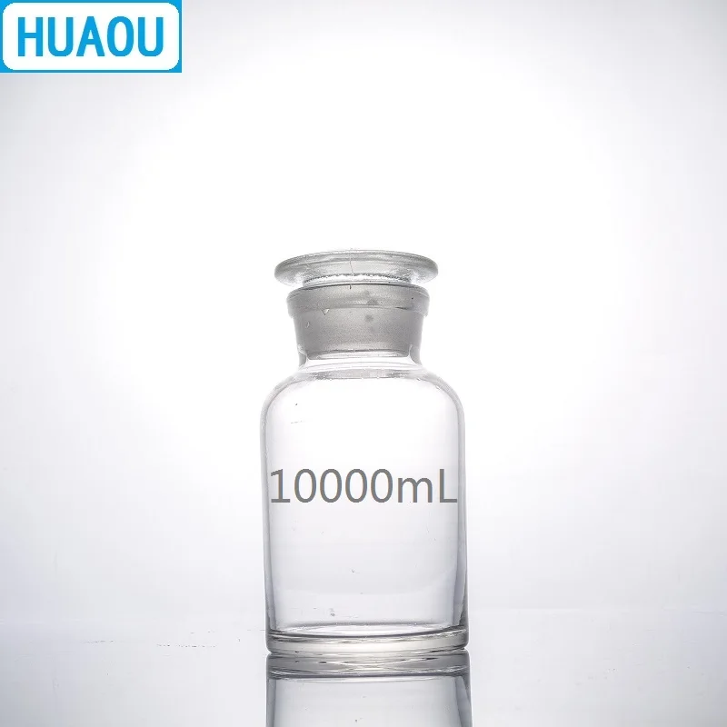 Флакон-реагент HUAOU прозрачный с широким горлом 10000 мл 10 л | Канцтовары для офиса и