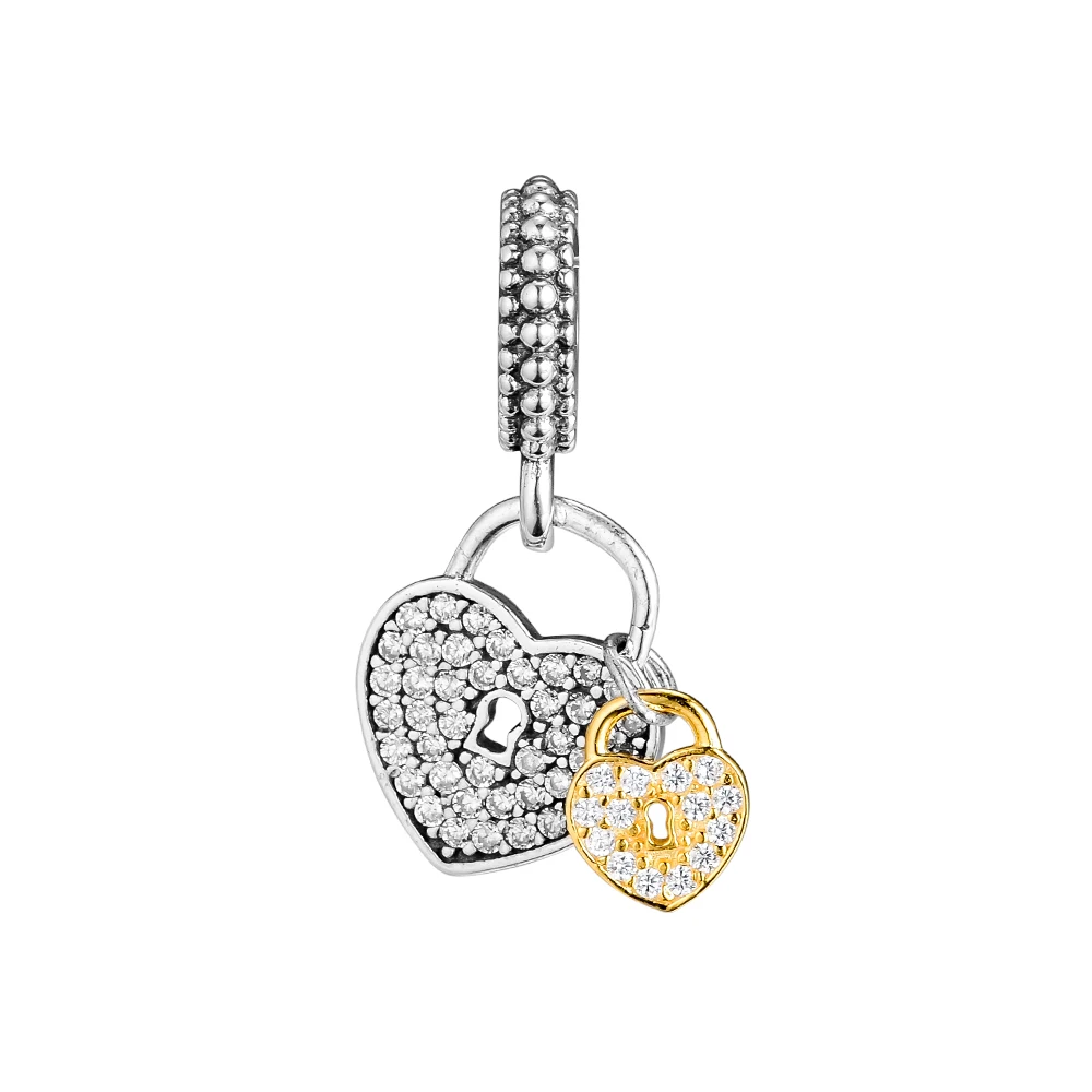 

CKK Fit Europe Bracelets Love Locks Charms 925 Original Sterling Silver Charm Beads for Jewelry Making Bead