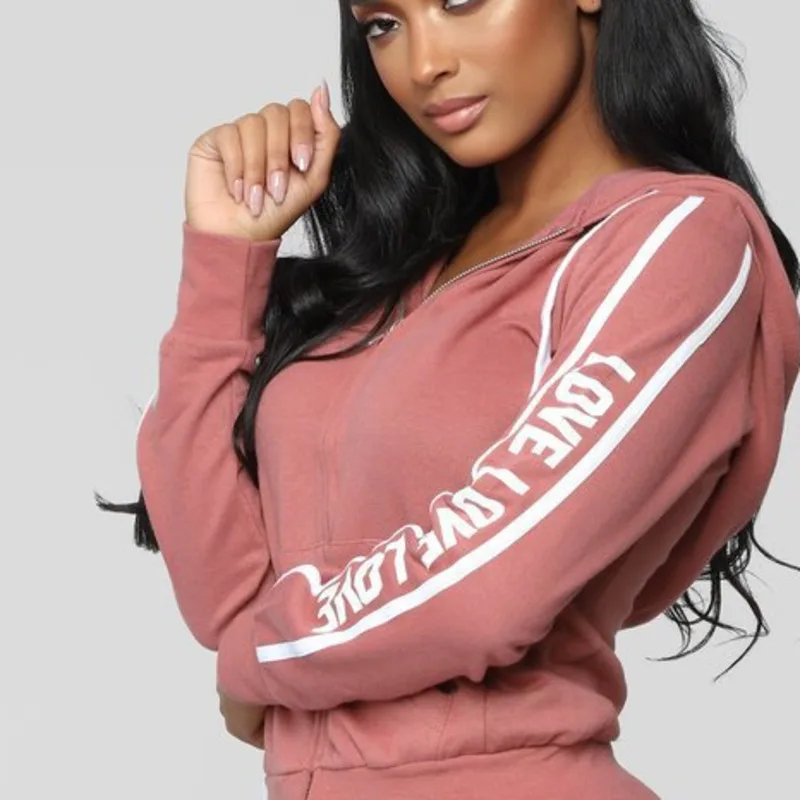 2 шт. наборы топ брюки Для женщин спортивный костюм Письмо спортивная одежда