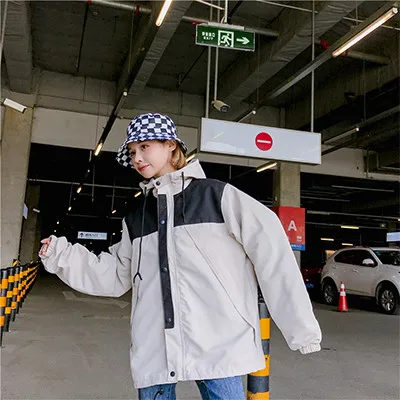 Ulzzang куртка Женская свободная бейсбольная форма весна осень BF Повседневный Harajuku стиль хип хоп девушка красивый пальто X103 - Цвет: Beige White