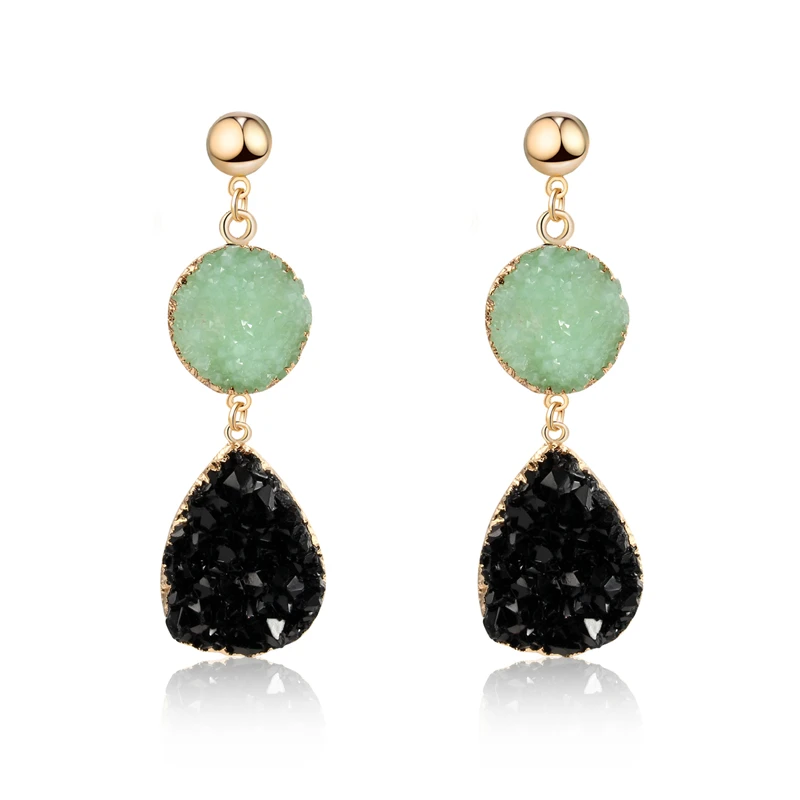 Женские серьги ручной работы в богемном стиле с разноцветными полимерными