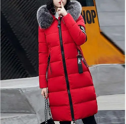 Парка женская хлопковая с меховым воротником Длинная зимняя | Женская одежда