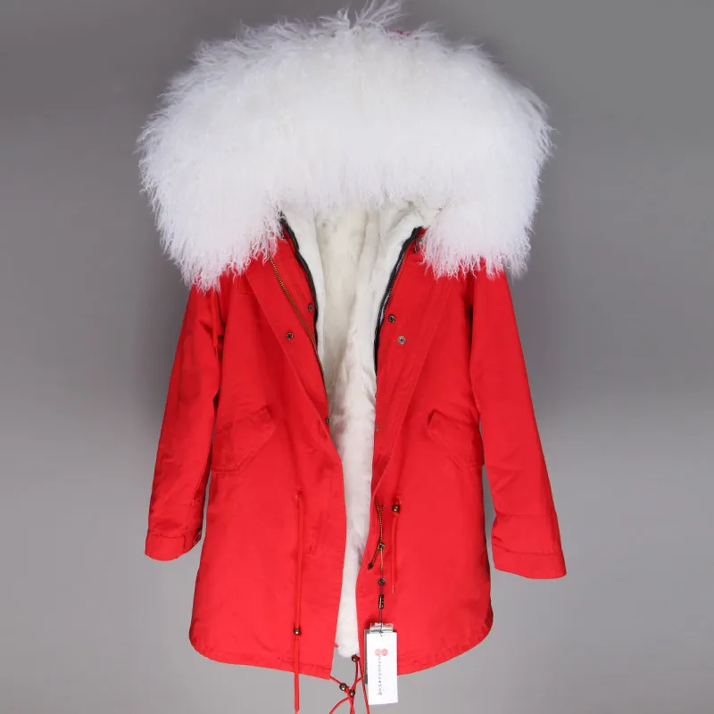 2018 парка зимняя куртка Женская пальто с натуральным мехом большая НАТУРАЛЬНАЯ