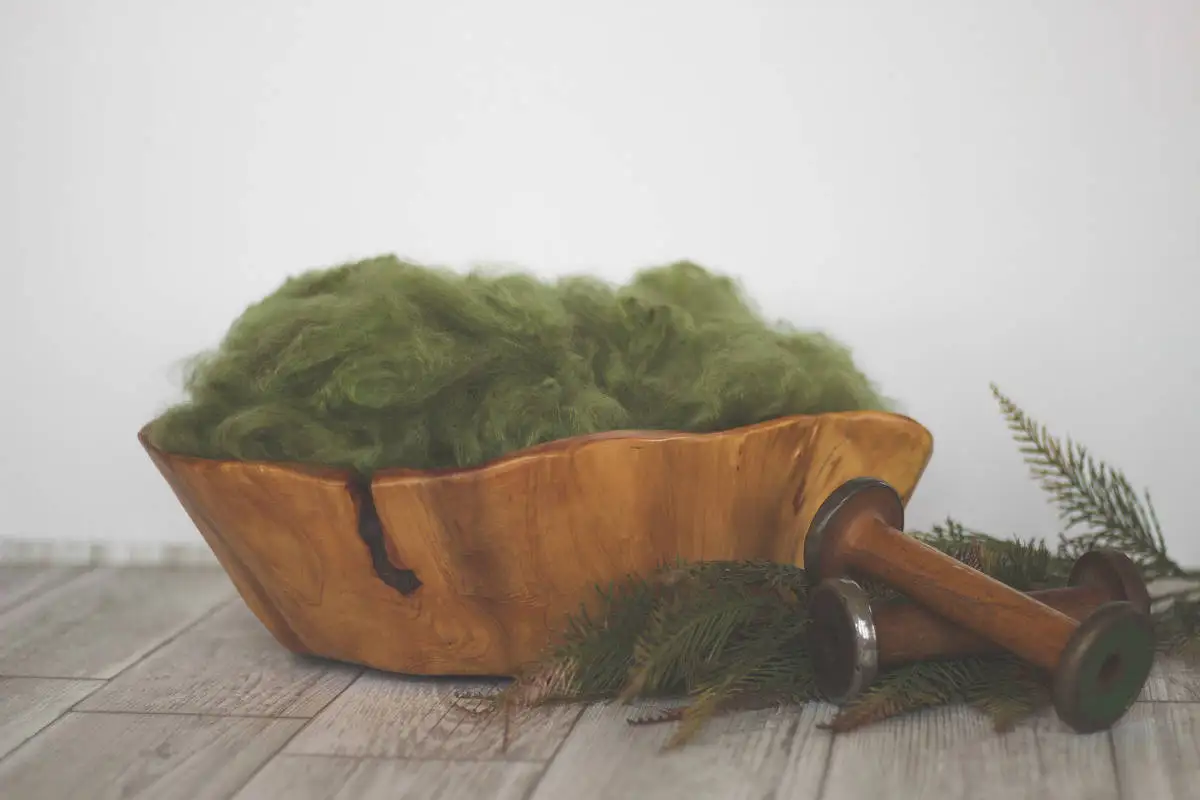 Зеленое пушистое облако для новорожденных корзина наполнитель гнездо фон