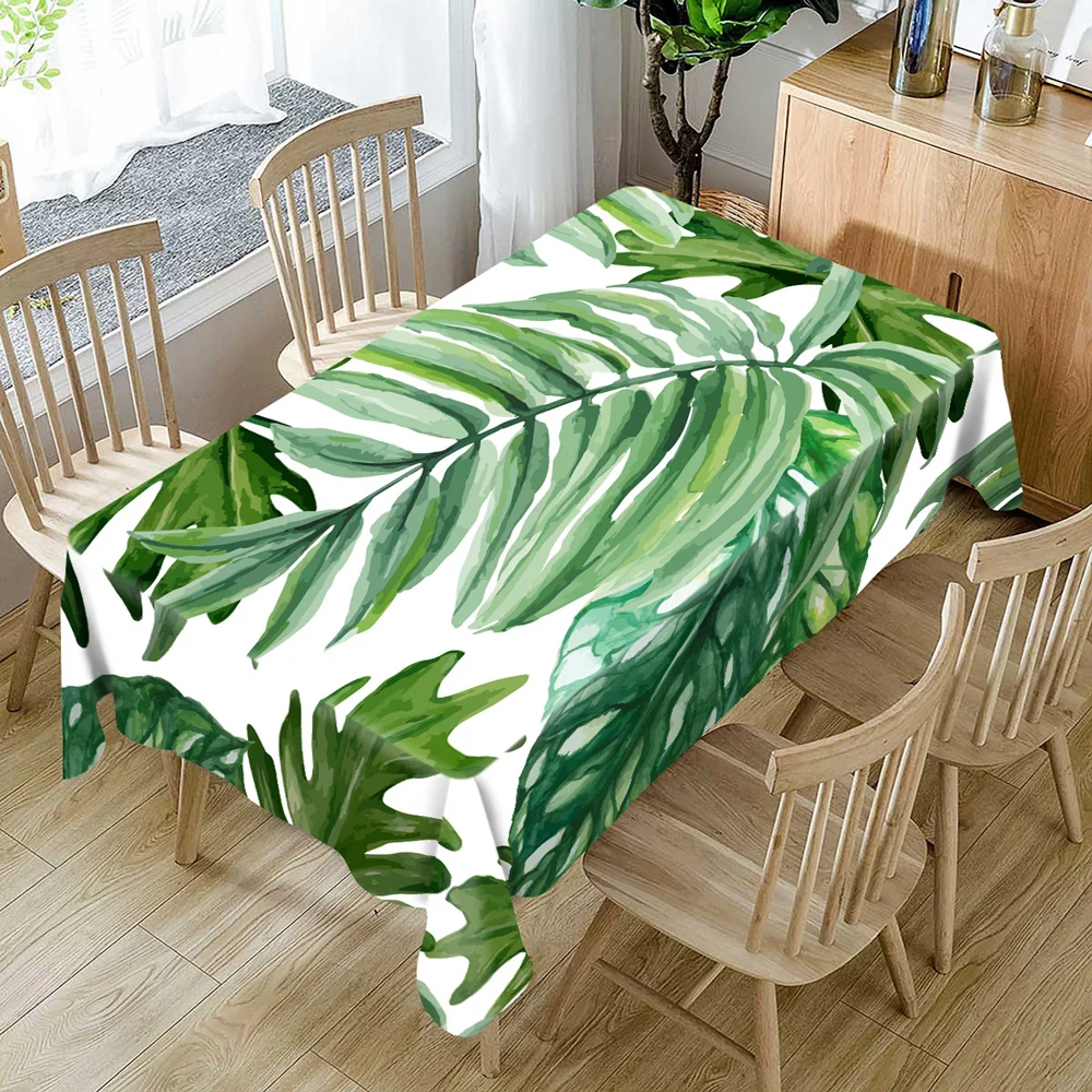 Tropical green plants Pattern Tablecloth Comfortable Waterproof Table Cloth Cover for Home | Дом и сад