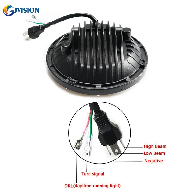 Круглая светодиодная фара 7 дюймов водонепроницаемая 130 Вт 7-дюймовая синяя линза