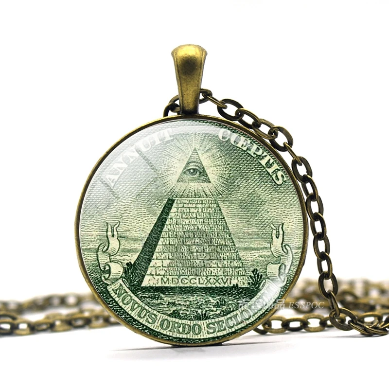 Ожерелье с подвеской глаз Провиденса треугольным фото ожерелье ручной работы в