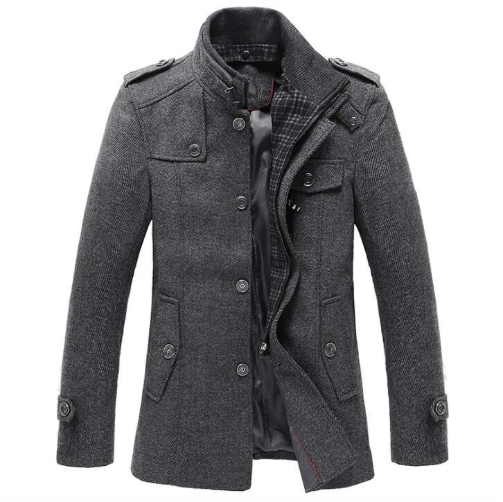 Мужчины Шерстяной Жакет Новый Стиль Осенью и Зимой Куртки мужские slim fit утолщение